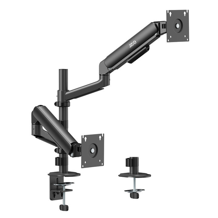 Ergo Office-houder/beugel voor 2 beeldschermen, gasveer, 17"-32", 1-10 kg, matzwart, ER-692 B
