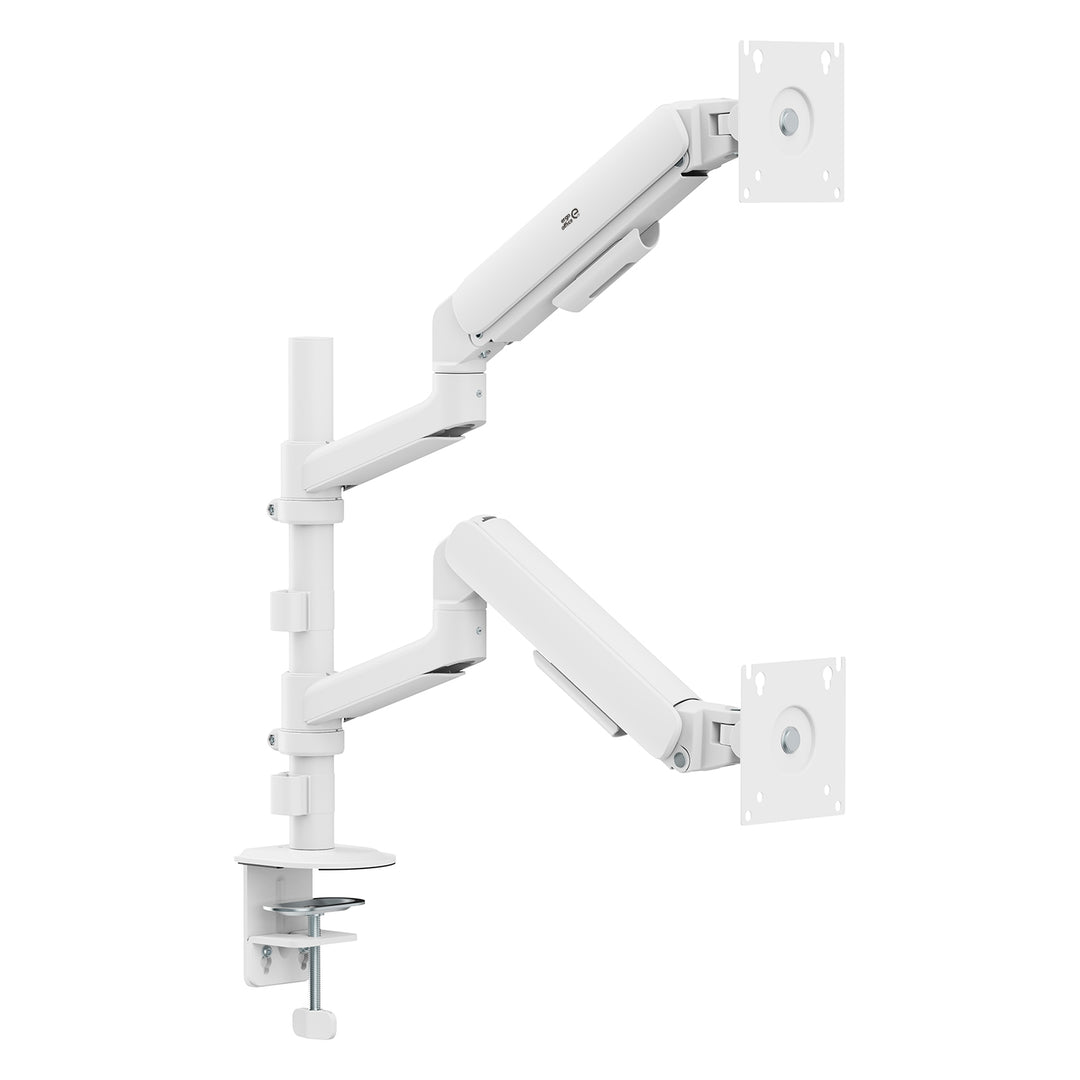 Ergo Office-beugel/houder voor 2 monitoren, gasveer, 17"-32", 1-10 kg, matwit, ER-692 W