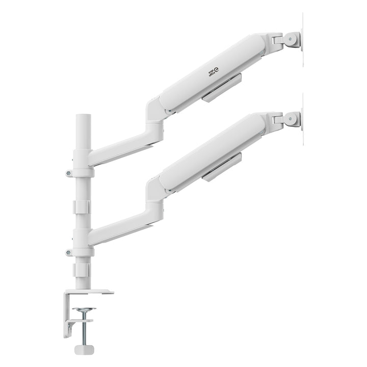 Ergo Office-beugel/houder voor 2 monitoren, gasveer, 17"-32", 1-10 kg, matwit, ER-692 W