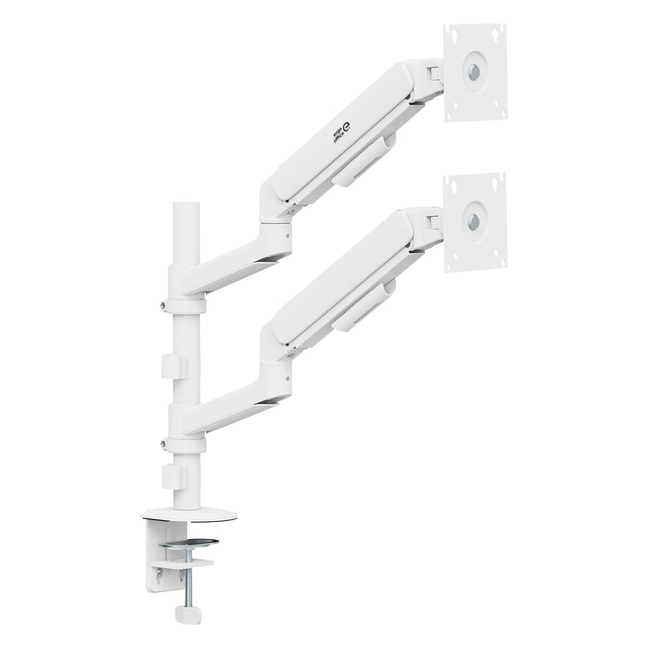 Ergo Office-beugel/houder voor 2 monitoren, gasveer, 17"-32", 1-10 kg, matwit, ER-692 W