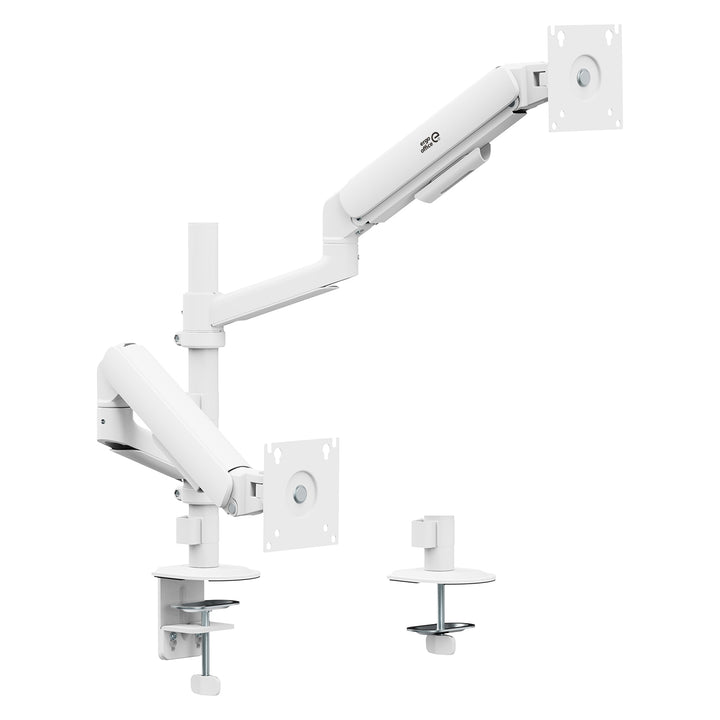 Ergo Office-beugel/houder voor 2 monitoren, gasveer, 17"-32", 1-10 kg, matwit, ER-692 W
