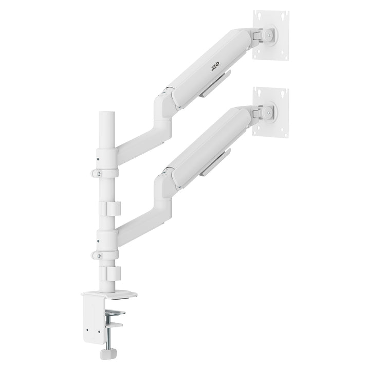 Ergo Office-beugel/houder voor 2 monitoren, gasveer, 17"-32", 1-10 kg, matwit, ER-692 W