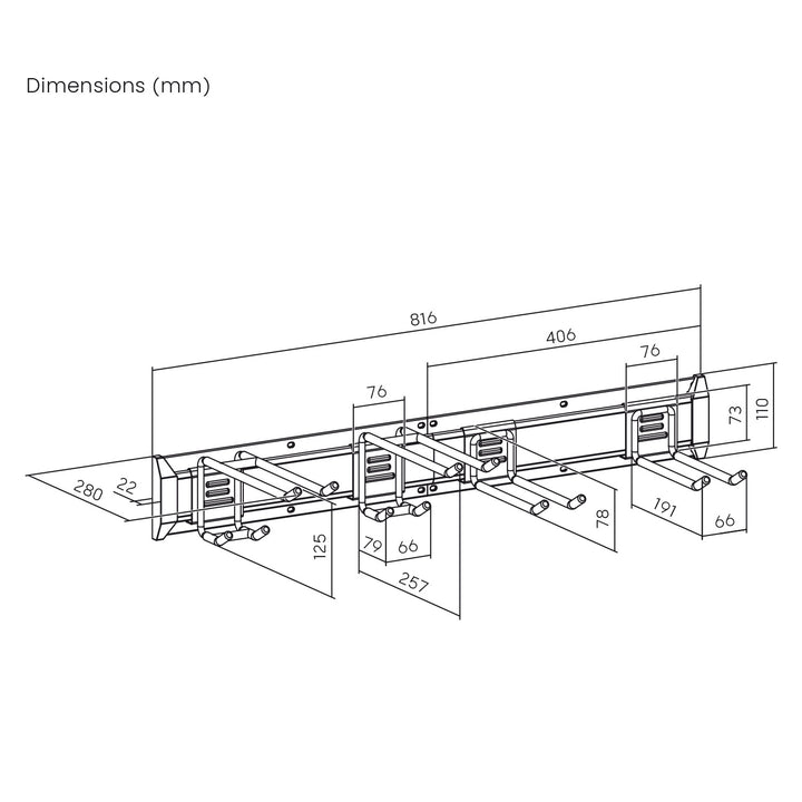 Maclean wandrek voor gereedschap, van staal, max. draagvermogen 136 kg, breedte 816 mm, MC-178