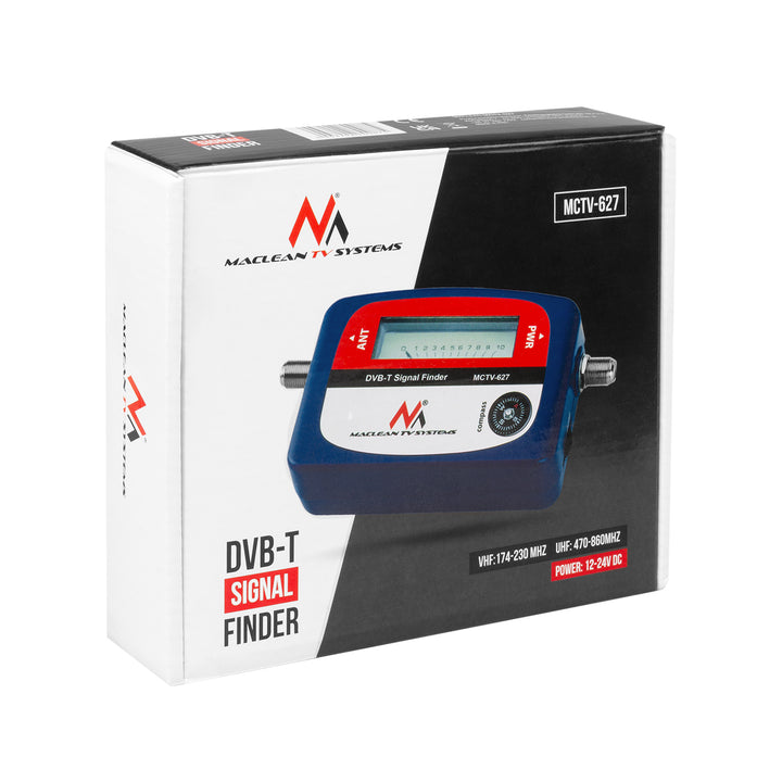 Maclean DVB-T TV meter, koffer, kabel 25 cm F-F, MCTV-627 + 10x AA Varta Industrial batterijen