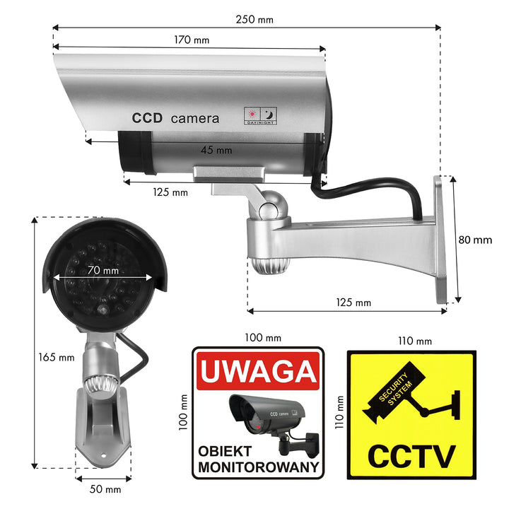 Dummy camera met knipperende LED IR1100 S IR extern + 2x Varta Industrial AA batterijen
