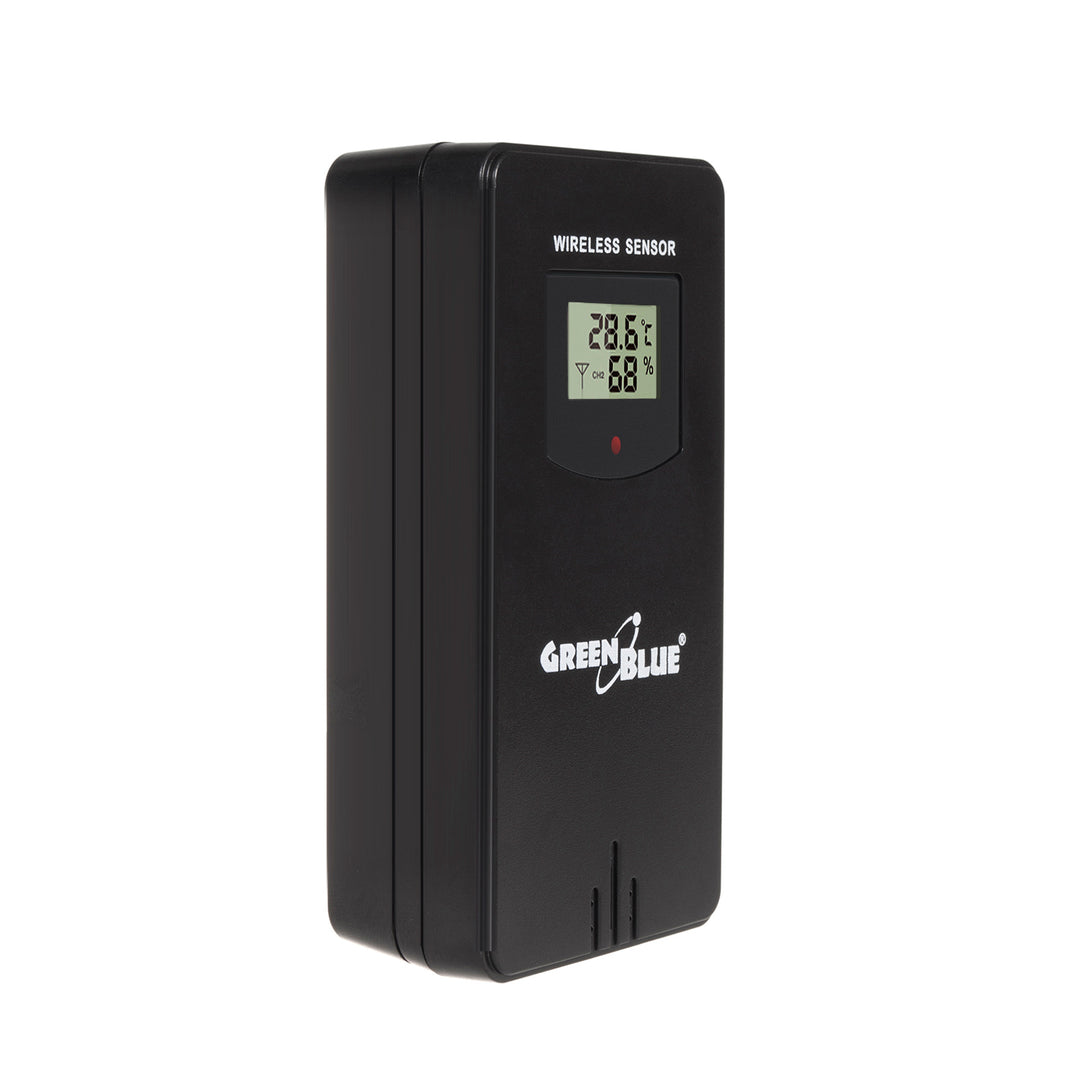 GreenBlue WiFi weerstation, TUYA-compatibel, buitensensor, kalender, weersvoorspelling, barometer, voedingsadapter, batterijen, GB215