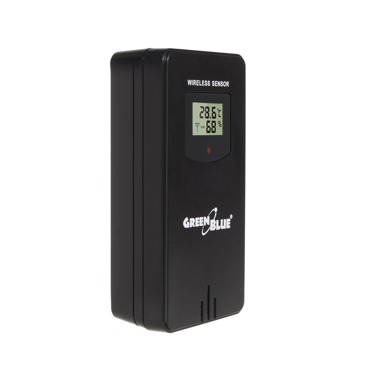 GreenBlue WiFi weerstation, TUYA-compatibel, buitensensor, kalender, weersvoorspelling, barometer, voedingsadapter, batterijen, GB215