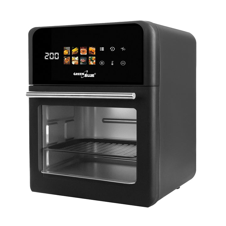 GreenBlue AIR FRYER vetvrije friteuse, krachtig 1800 W, inhoud 10 l, 8 programma’s, accessoires, timer, GB950
