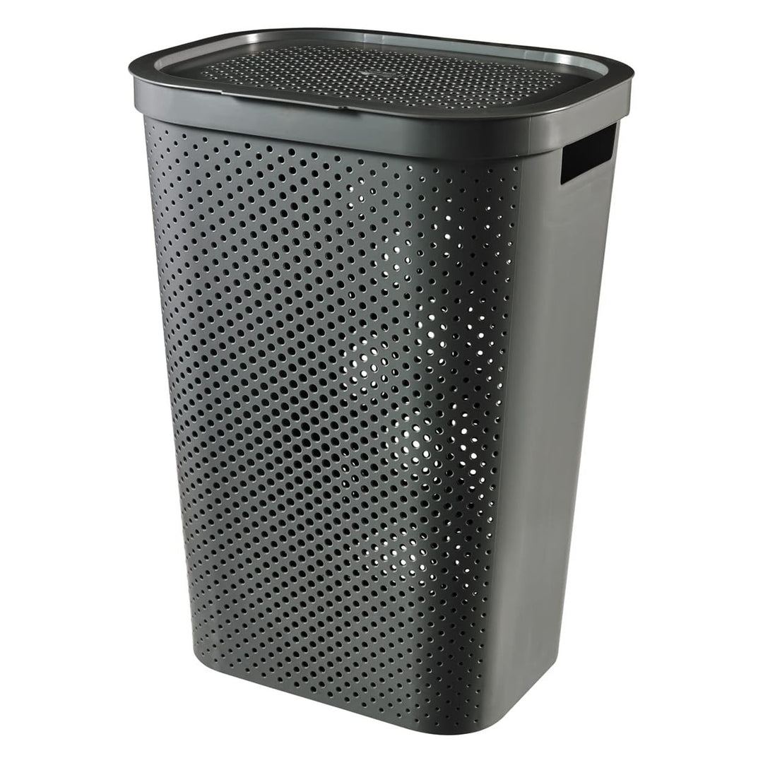 Curver Infinity gerecyclede mangel / wasmand, inhoud 40L, donkergrijs, 100% gerecycled, 245675 + Curver Infinity gerecyclede 60L wasmand