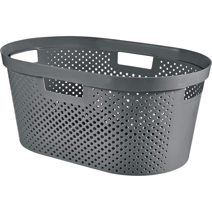 Curver Infinity gerecyclede mangel / wasmand, inhoud 40L, donkergrijs, 100% gerecycled, 245675 + Curver Infinity gerecyclede 60L wasmand