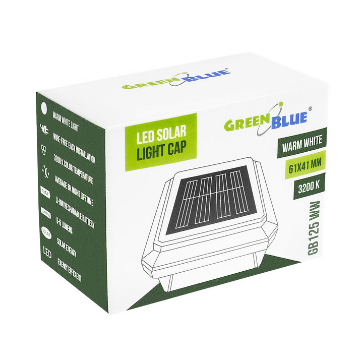 GreenBlue LED-zonnelamp voor paal, 60 x 40 mm, envelopvormige kap, 3200 K, GB125 WW