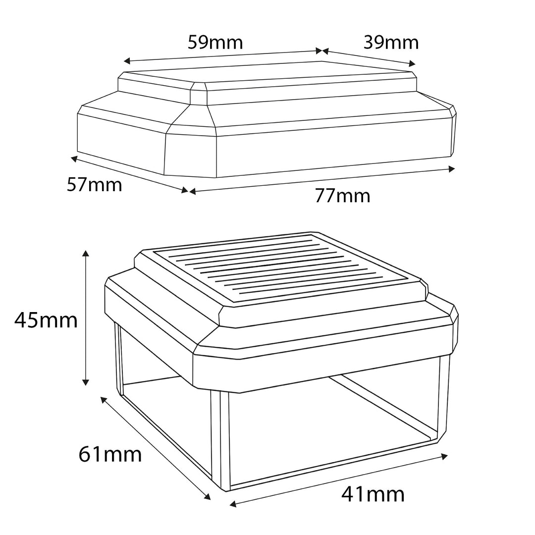 GreenBlue LED-zonnelamp voor paal, 60 x 40 mm, envelopvormige kap, 3200 K, GB125 WW