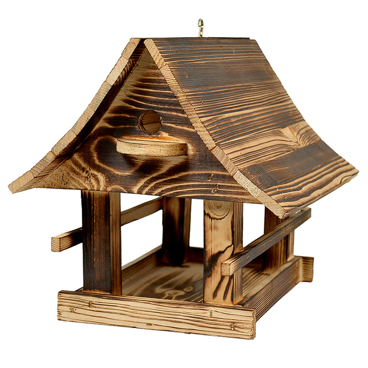 Woodok vogelvoederhuisje, hout, gebakken, ophanghaak + vogelzaad 1kg