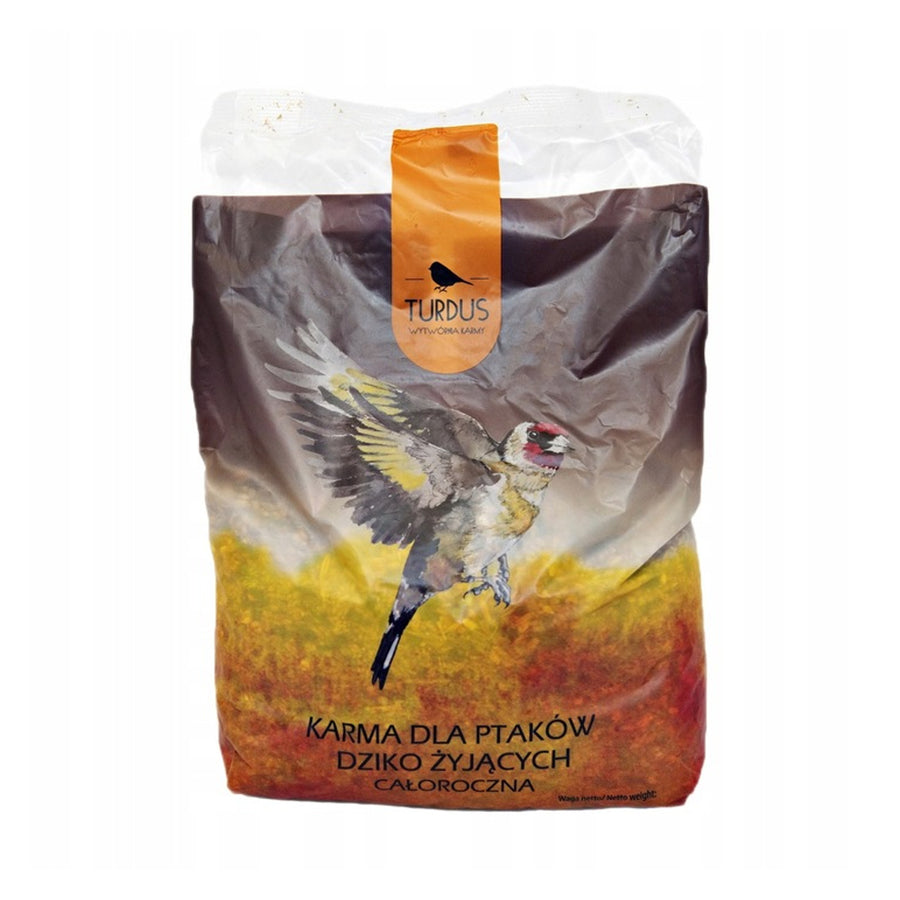 Woodok vogelvoederhuisje, hout, gebakken, ophanghaak + vogelzaad 1kg