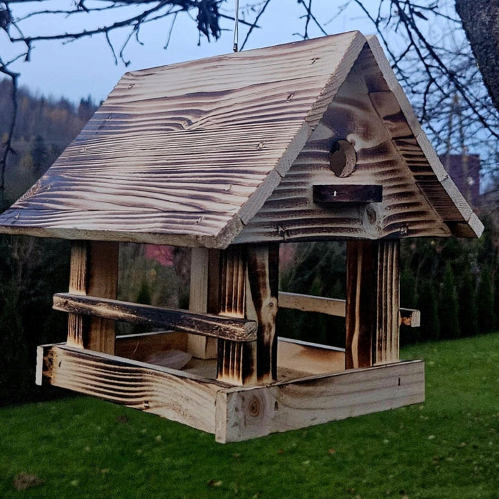 Woodok vogelvoederhuisje, hout, gebakken, ophanghaak + vogelzaad 1kg