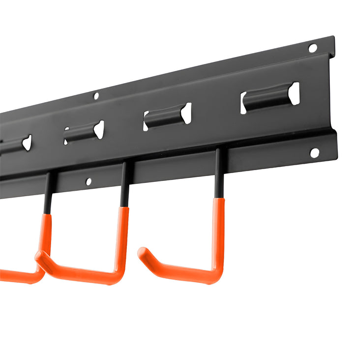 Maclean wandrek voor tuingereedschap, van staal, met haken, max. draagvermogen 30 kg, breedte 40 cm, MC-193