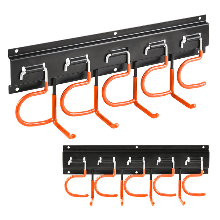 Maclean wandrek voor tuingereedschap, van staal, met haken, max. draagvermogen 30 kg, breedte 40 cm, MC-193