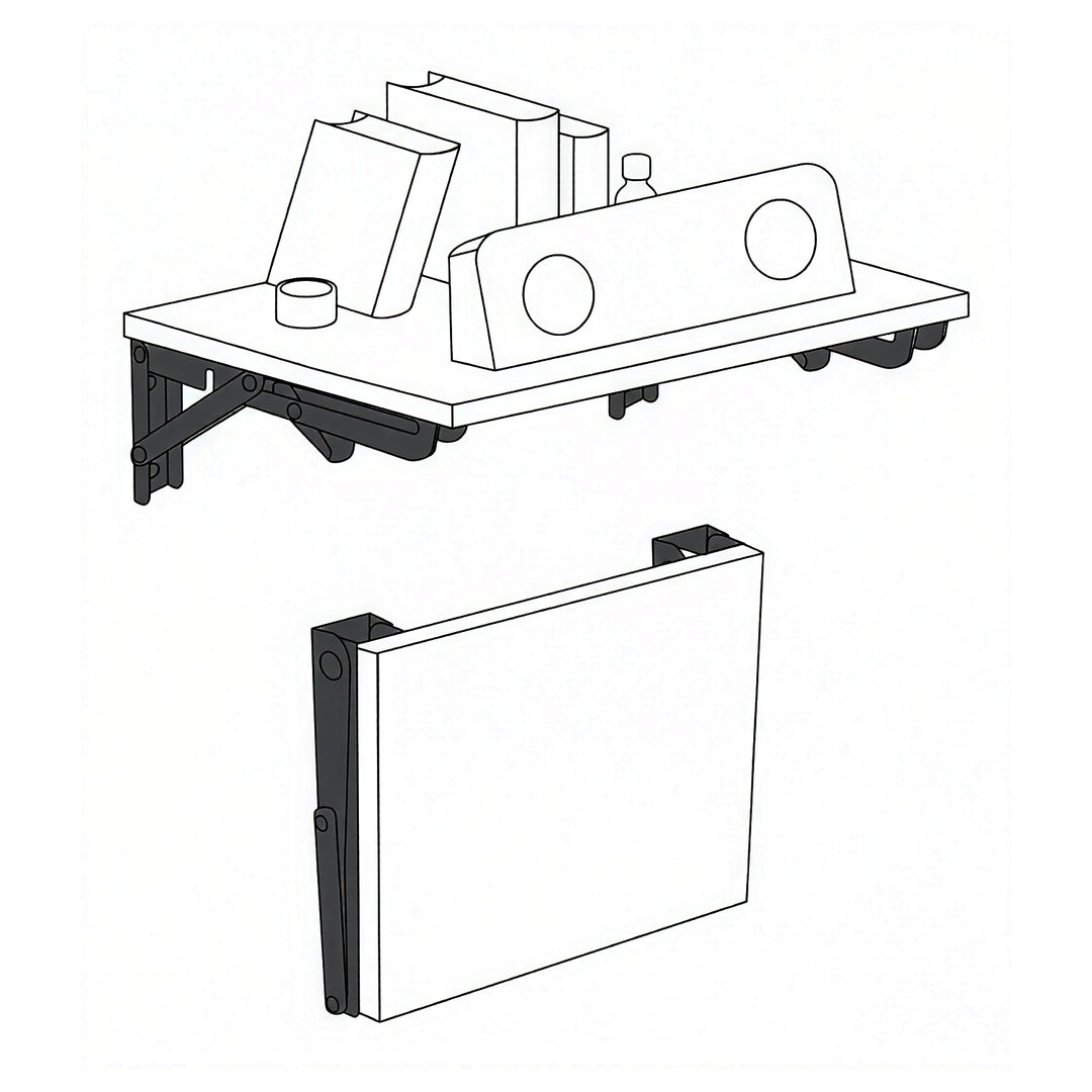 Inklapbare beugel voor Maclean-wandplank, min. 250 mm, max. 500 mm, max. 50 kg, 2 stuks, MC-194