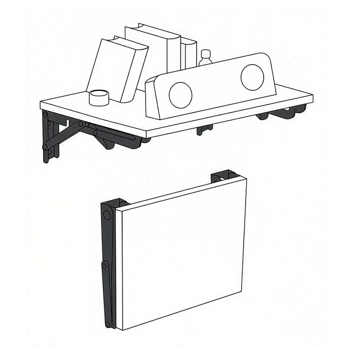 Inklapbare beugel voor Maclean-wandplank, min. 250 mm, max. 500 mm, max. 50 kg, 2 stuks, MC-194