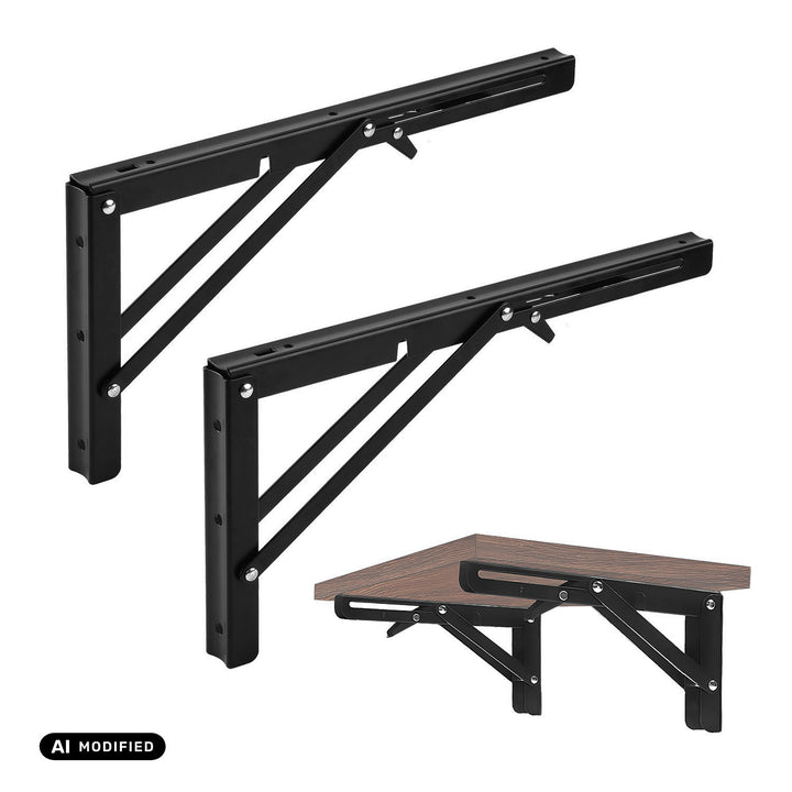 Inklapbare beugel voor Maclean-wandplank, min. 300 mm, max. 600 mm, max. 50 kg, 2 stuks, MC-195