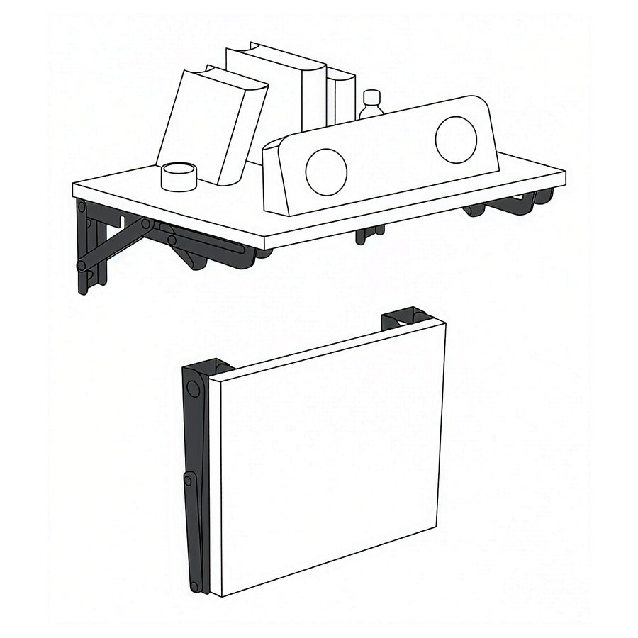 Inklapbare beugel voor Maclean-wandplank, min. 350 mm, max. 700 mm, max. 50 kg, 2 stuks, MC-196
