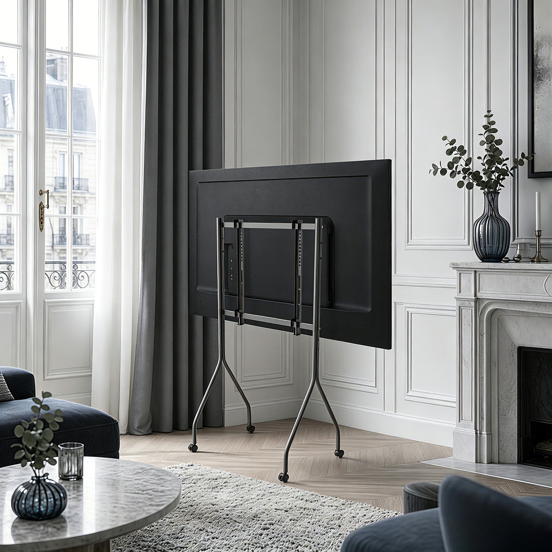 Maclean tv-standaard/tv-karretje, op wieltjes, 37-80", max. draagvermogen 50 kg, max. VESA 600x400, zwart, MC-180 B