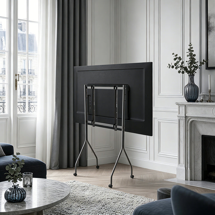 Maclean tv-standaard/tv-karretje, op wieltjes, 37-80", max. draagvermogen 50 kg, max. VESA 600x400, zwart, MC-180 B