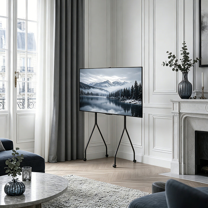 Maclean tv-standaard/tv-karretje, op wieltjes, 37-80", max. draagvermogen 50 kg, max. VESA 600x400, zwart, MC-180 B