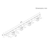 Maclean wandrek voor tuingereedschap en dweilen, van staal, met haken, max. belasting 20 kg, breedte 49 cm, MC-184
