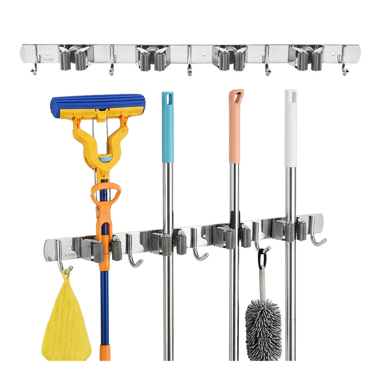 Maclean wandrek voor tuingereedschap en dweilen, van staal, met haken, max. belasting 20 kg, breedte 49 cm, MC-184