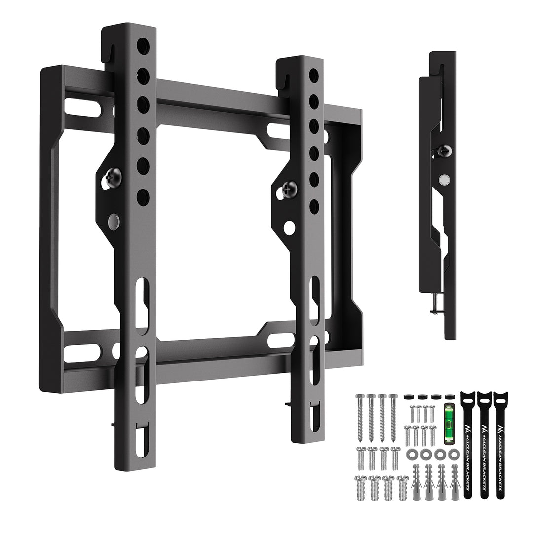 Maclean tv-beugel/hanger, max. VESA 200x200, 13-43", tot 45 kg, zwart, kantelbaar van 0° tot -8°, MC-186
