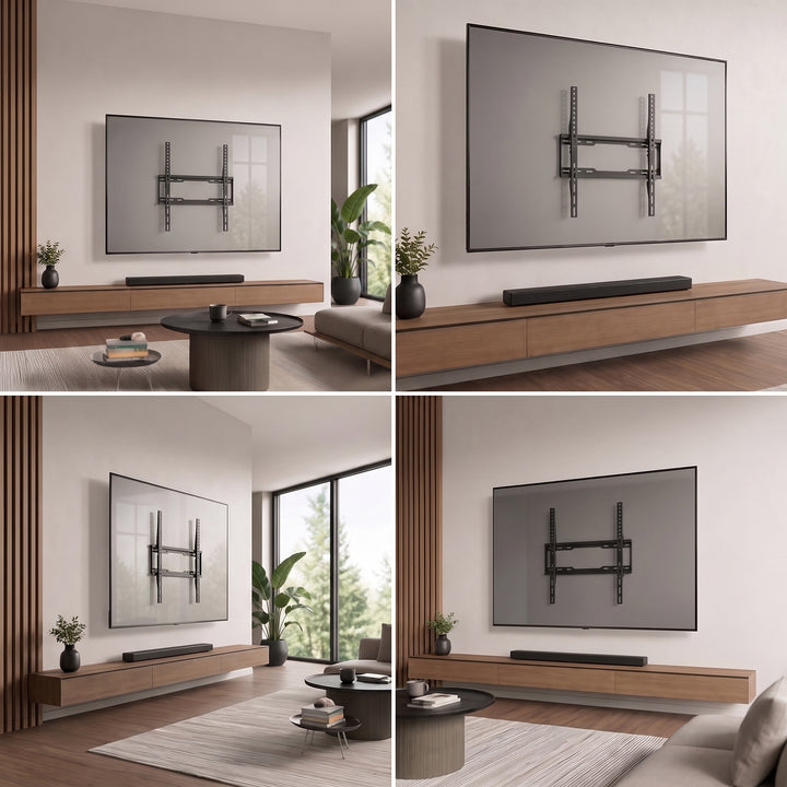 Maclean tv-beugel/hanger, max. VESA 400x400, 32-75", tot 45 kg, zwart, kantelbaar van 0° tot -8°, MC-187