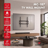 Maclean tv-beugel/hanger, max. VESA 400x400, 32-75", tot 45 kg, zwart, kantelbaar van 0° tot -8°, MC-187