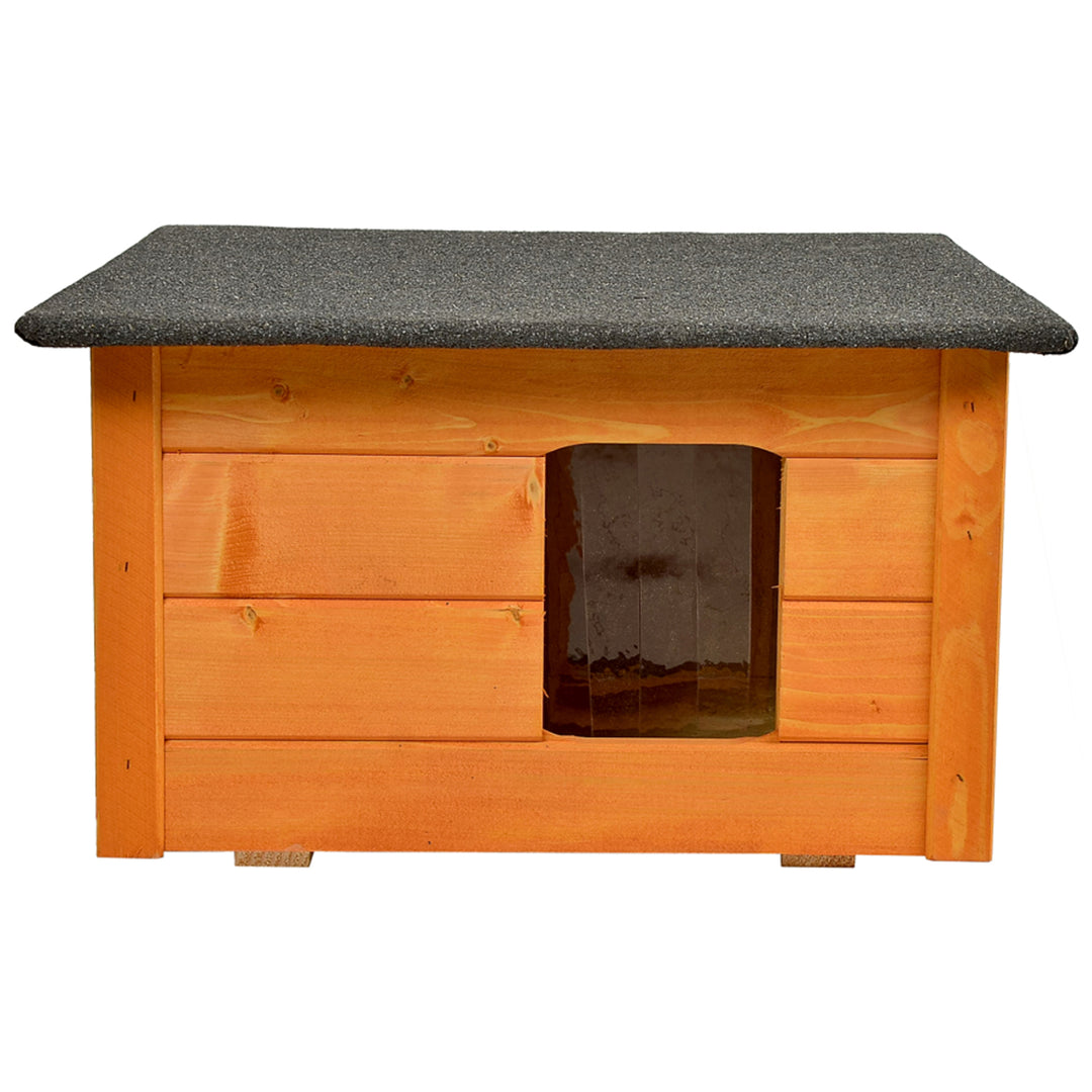 Kennel voor honden, katten Woodok, geïsoleerd, vurenhout + hondenbed