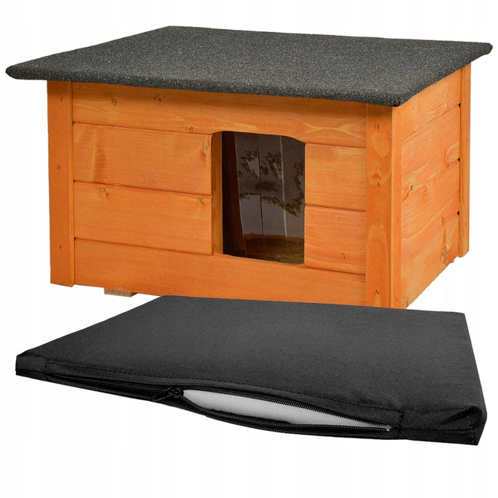 Kennel voor honden, katten Woodok, geïsoleerd, vurenhout + hondenbed