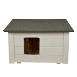 Honden- en kattenkennel Woodok, geïsoleerd, vurenhout, lichtgrijs + bodembedekking