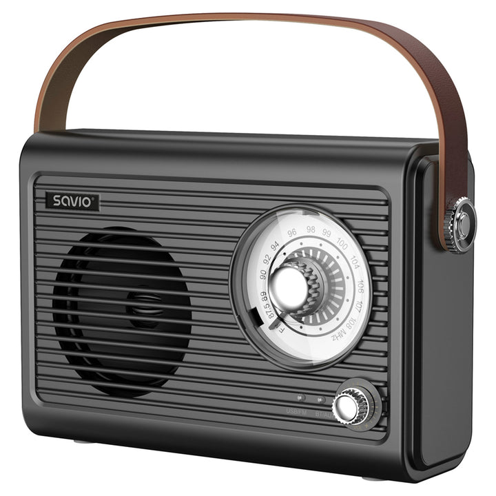 Savio draagbare FM-radio op batterijen, Bluetooth, AUX, SAVRS-01