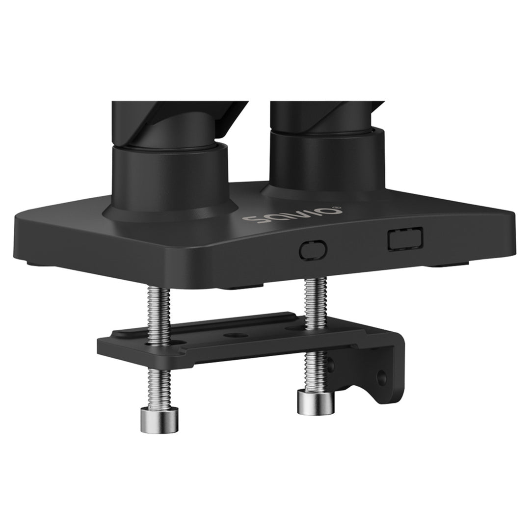 Savio dubbele monitorsteun, 17-32'', 9kg belasting per monitor, VESA, veermechanisme, zwart, SAVUM-04
