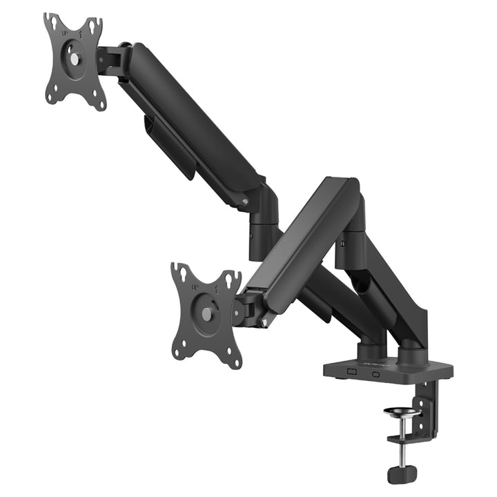 Savio dubbele monitorsteun, 17-32'', 9kg belasting per monitor, VESA, veermechanisme, zwart, SAVUM-04