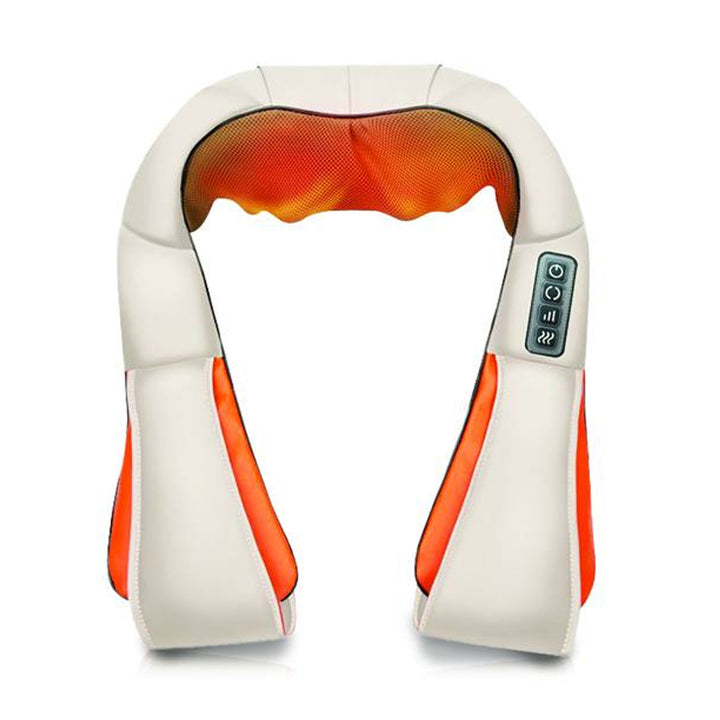 LTC Shiatsu 6D schoudermassageapparaat, 3 snelheden, 5V, 24W, verwarmingsfunctie, LED-achtergrondverlichting, anti-slip banden