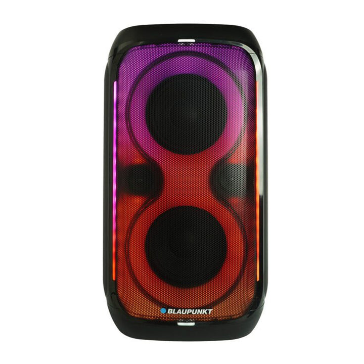 Blaupunkt Party Box-luidspreker, LED-verlichting, Bluetooth, USB en AUX, FM-radio, karaokefunctie, afstandsbediening, acculooptijd tot 18 uur, PB60X