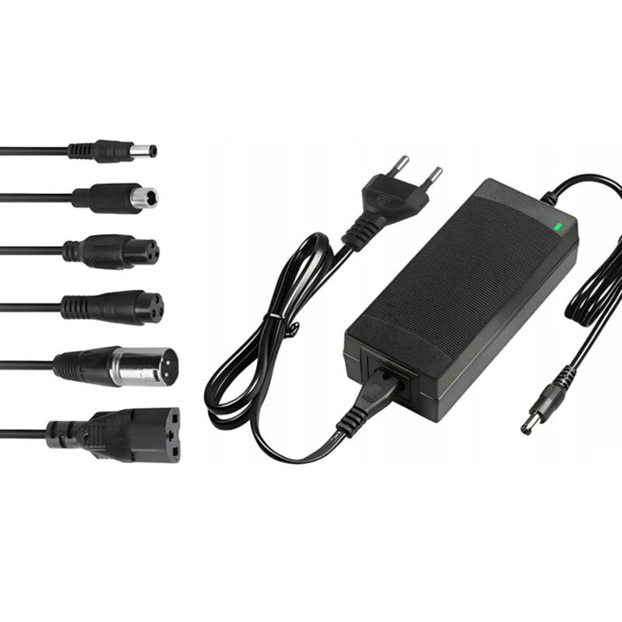 Lextool universele oplader voor scooters en elektrische voertuigen, 54,6V 2A, 6 DC-stekkers, LXG95