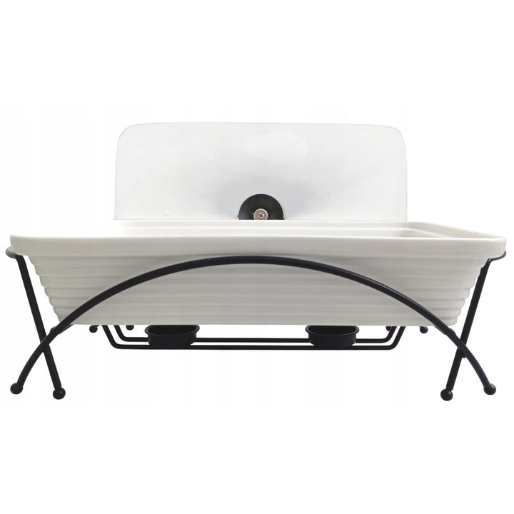 Maestro keramische voedselwarmer, rechthoekig, wit, inhoud 1.7L, kan gebruikt worden in de oven, inclusief rooster en deksel met handgreep, MR-11362-73