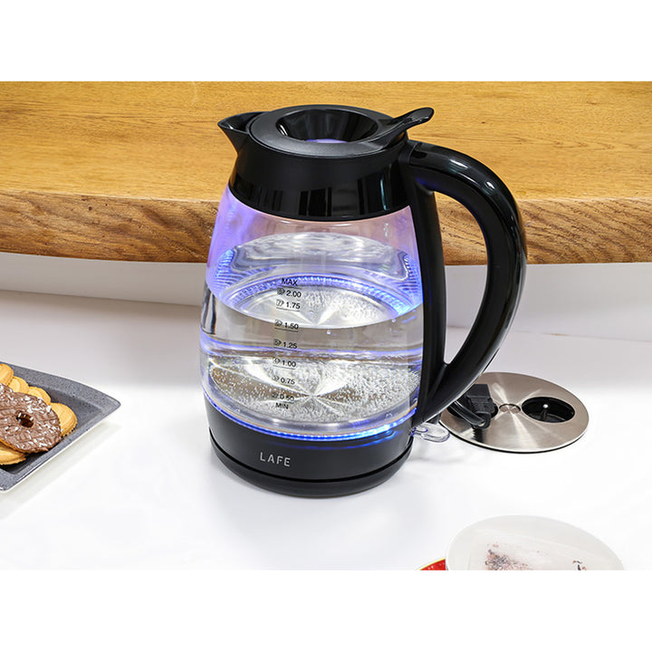 Lafe waterkoker, vermogen 2200W, inhoud 2l, glas, Essential XL