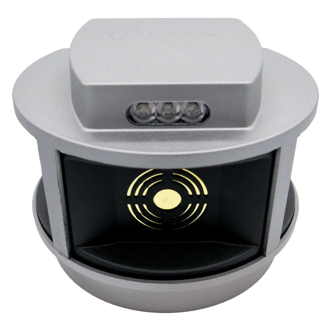 Knaagdierbestrijdingsmiddel, marterbestrijdingsmiddel, muizenbestrijdingsmiddel Viano, ultrasone generator, stroboscooppaneel, drie luidsprekers, Trio-Strob