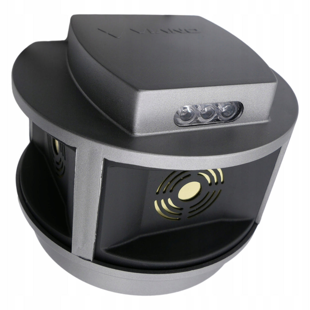 Knaagdierbestrijdingsmiddel, marterbestrijdingsmiddel, muizenbestrijdingsmiddel Viano, ultrasone generator, stroboscooppaneel, drie luidsprekers, Trio-Strob