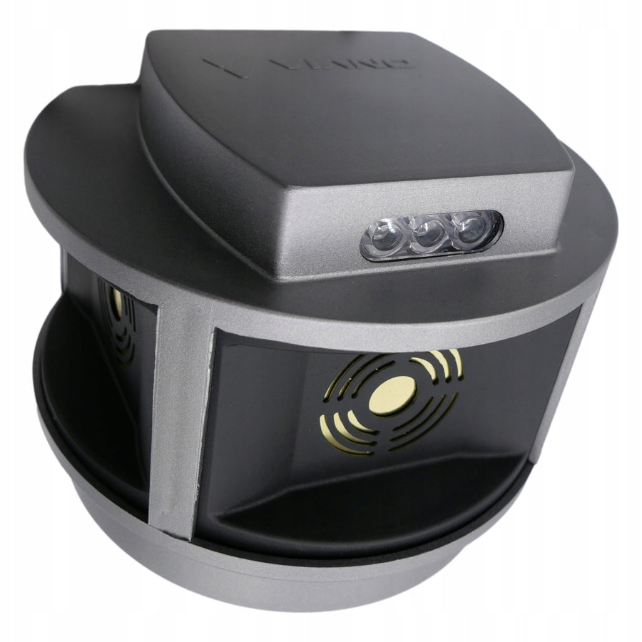 Knaagdierbestrijdingsmiddel, marterbestrijdingsmiddel, muizenbestrijdingsmiddel Viano, ultrasone generator, stroboscooppaneel, drie luidsprekers, Trio-Strob