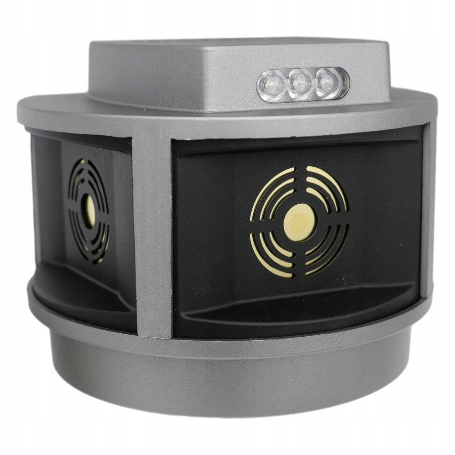 Knaagdierbestrijdingsmiddel, marterbestrijdingsmiddel, muizenbestrijdingsmiddel Viano, ultrasone generator, stroboscooppaneel, drie luidsprekers, Trio-Strob