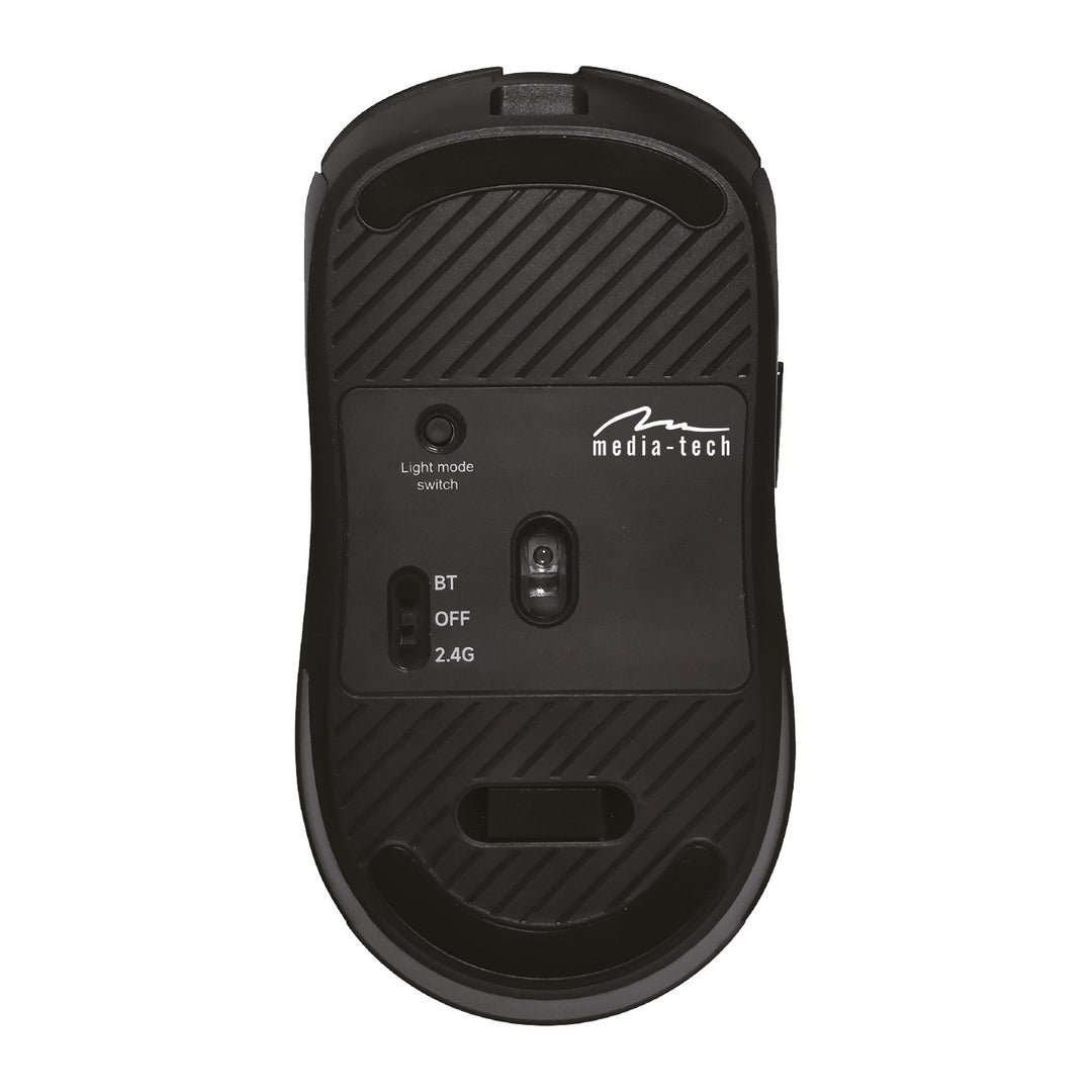 Draadloze 2-in-1 (BT/RF) muis voor stil en opladen MT1124, Media-Tech