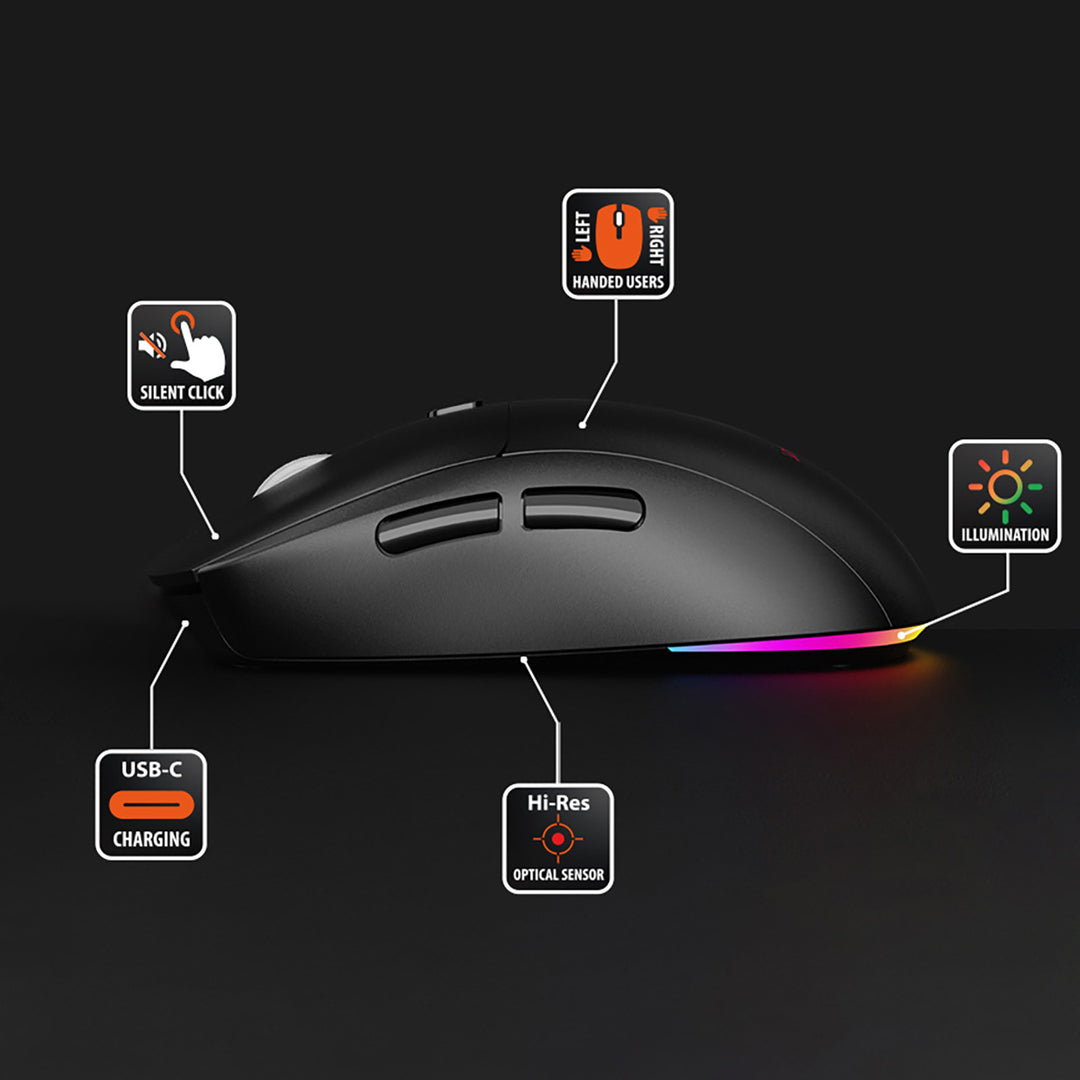 Draadloze 2-in-1 (BT/RF) muis voor stil en opladen MT1124, Media-Tech